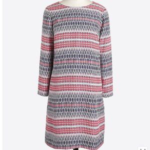 J. Crew Printed Three Quarter Sleeve Gallery Shift Dress Size 14